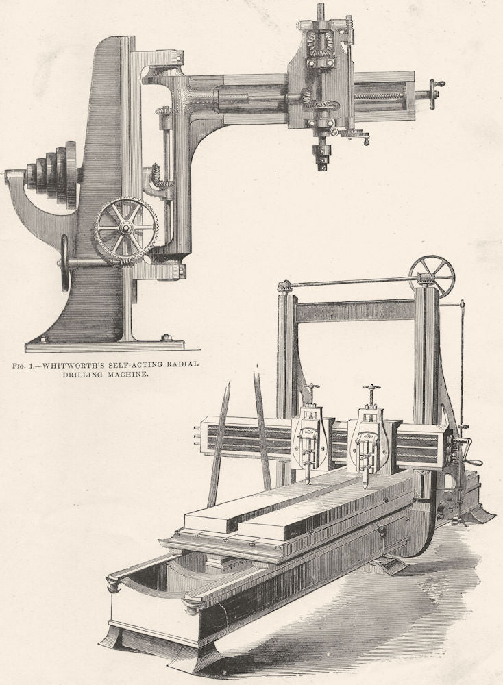 PLANING DRILLING MACHINES. Whitworth's self- acting radial Machine; Muir's 1880